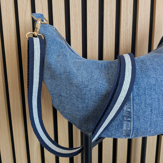 Denim cross body bag